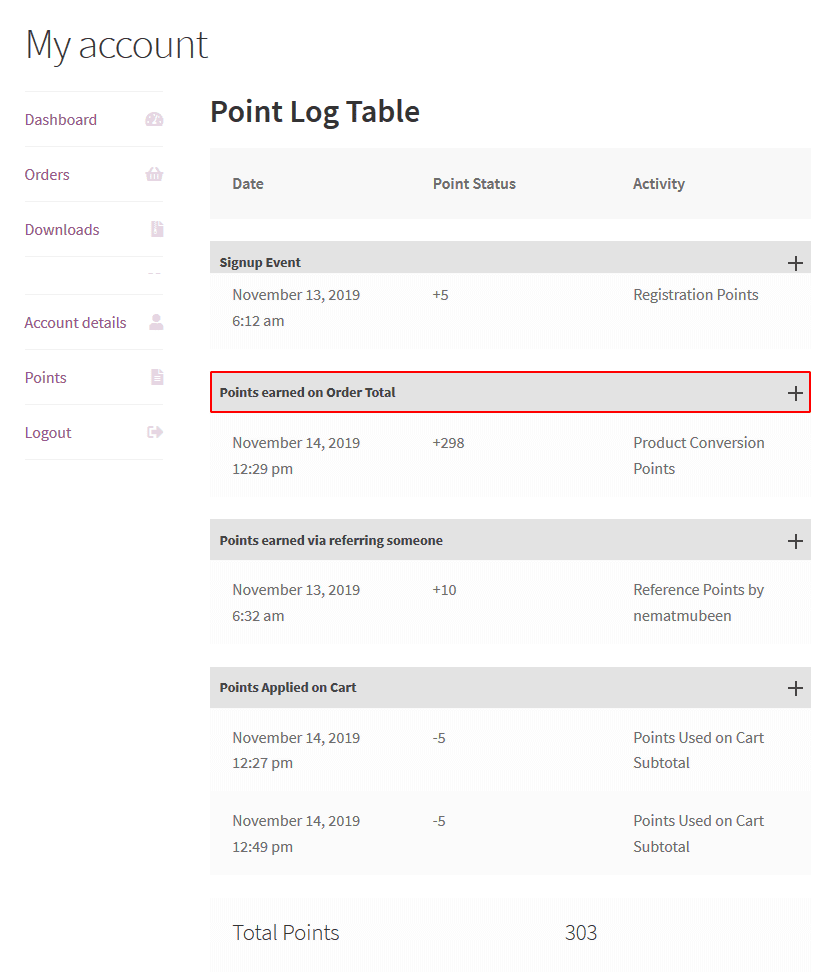 points and rewards for woocommerce 