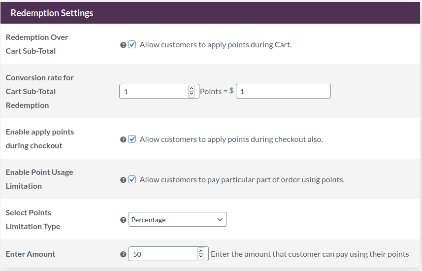 points and rewards for woocommerce