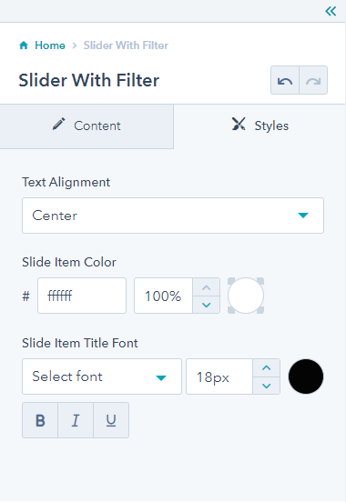 slider with filter 2