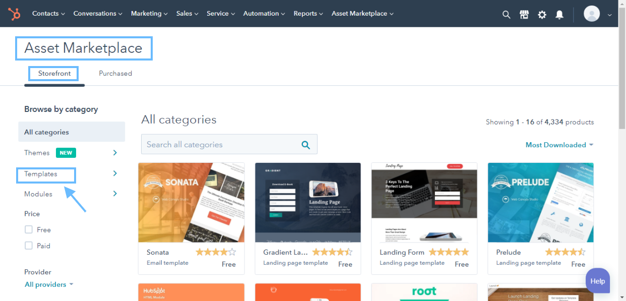 HubSpot eCommerce thankyou email template : Marketplace