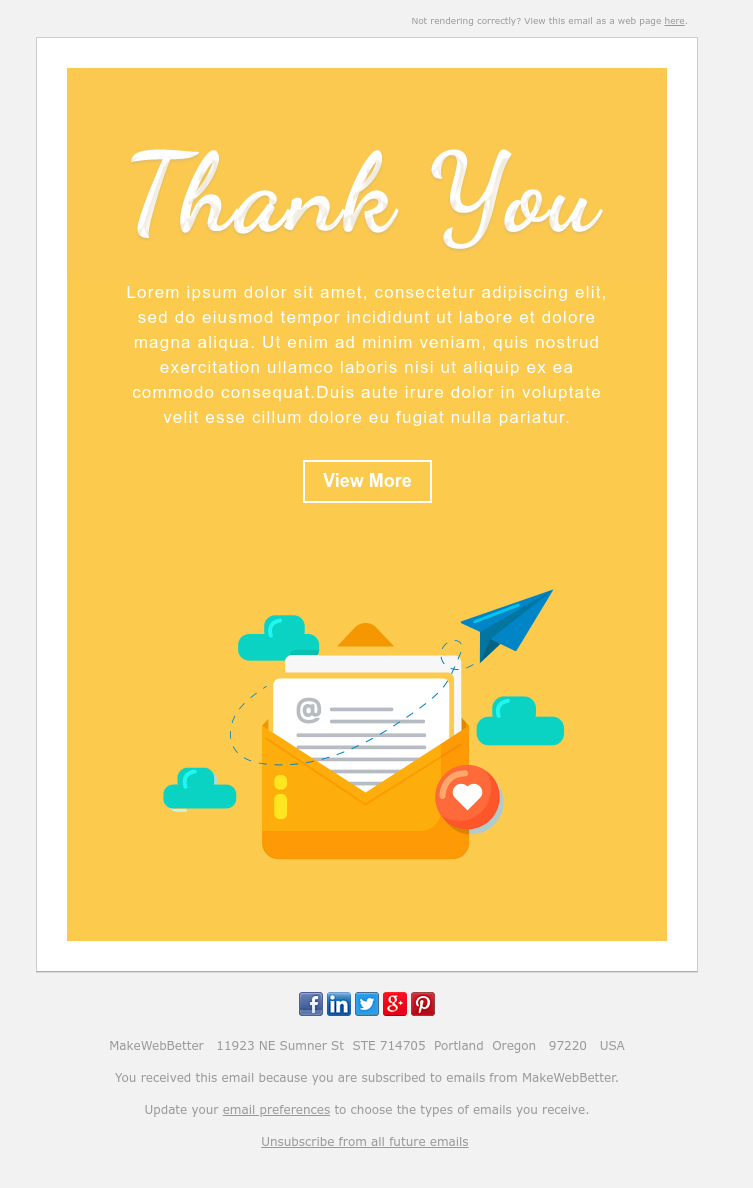 HubSpot eCommerce thankyou email template 