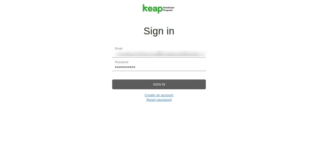 keap sign in page
