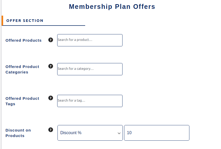 Offer section