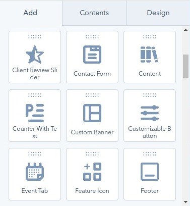 add/ content / design module - hubspot theme 