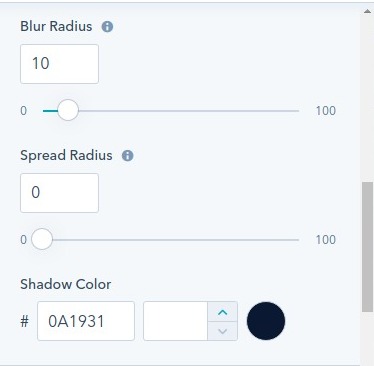 blur radius : hubspot theme