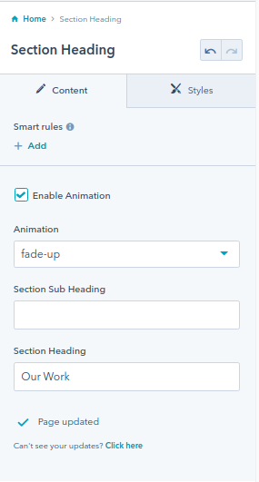 section heading : hubspot theme 