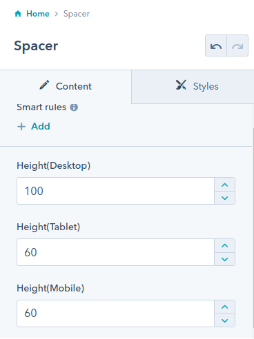 Spacer module : HubSpot theme 