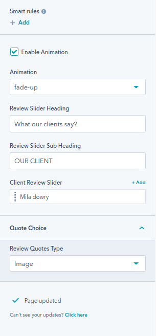 Client Review Slider module