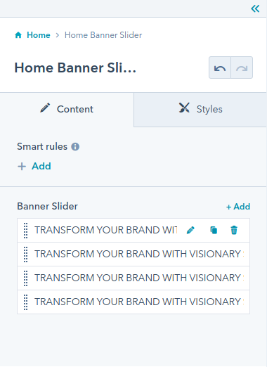 Home Banner Slider module : hubspot theme