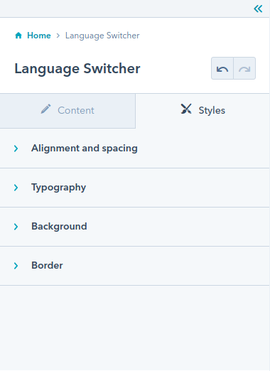 Language Switcher module : hubspot theme