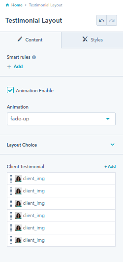 Testimonial Layout module : hubspot theme