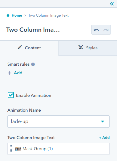 Two Column Image Text module : Hubspot theme