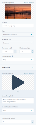 Video Popup module : hubspot theme