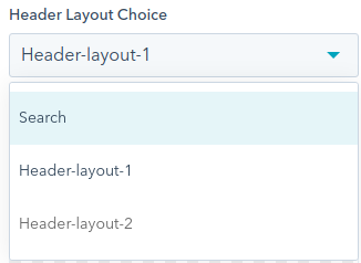 header layout choice - hubspot theme