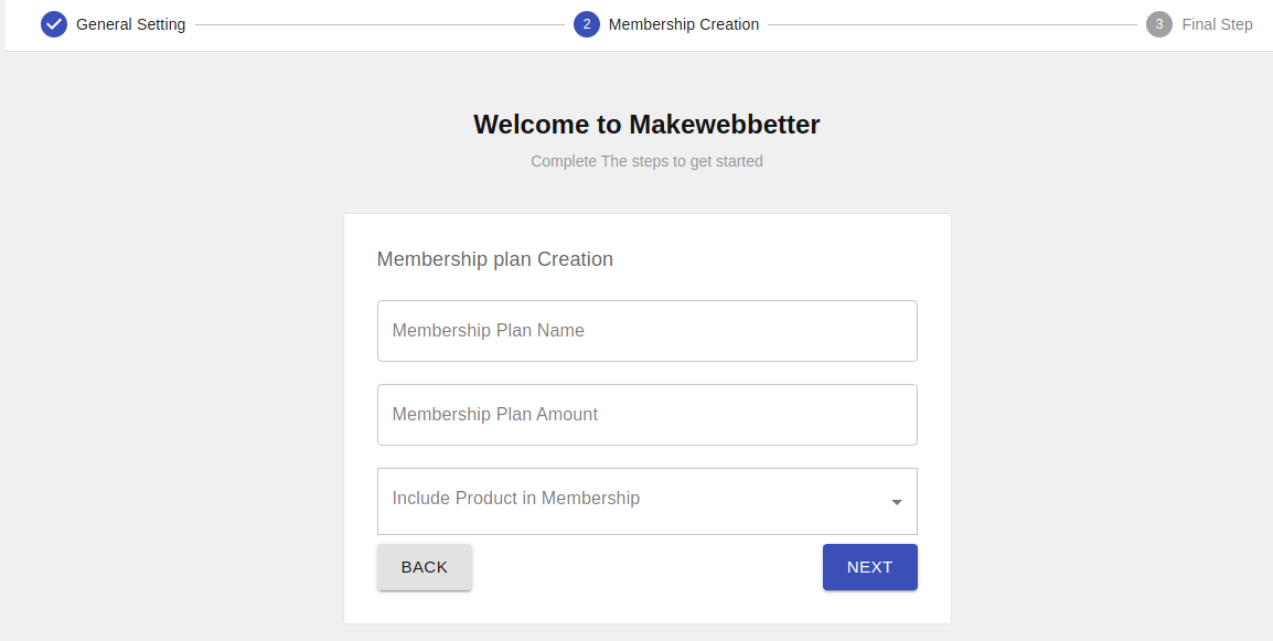Membership plan creation