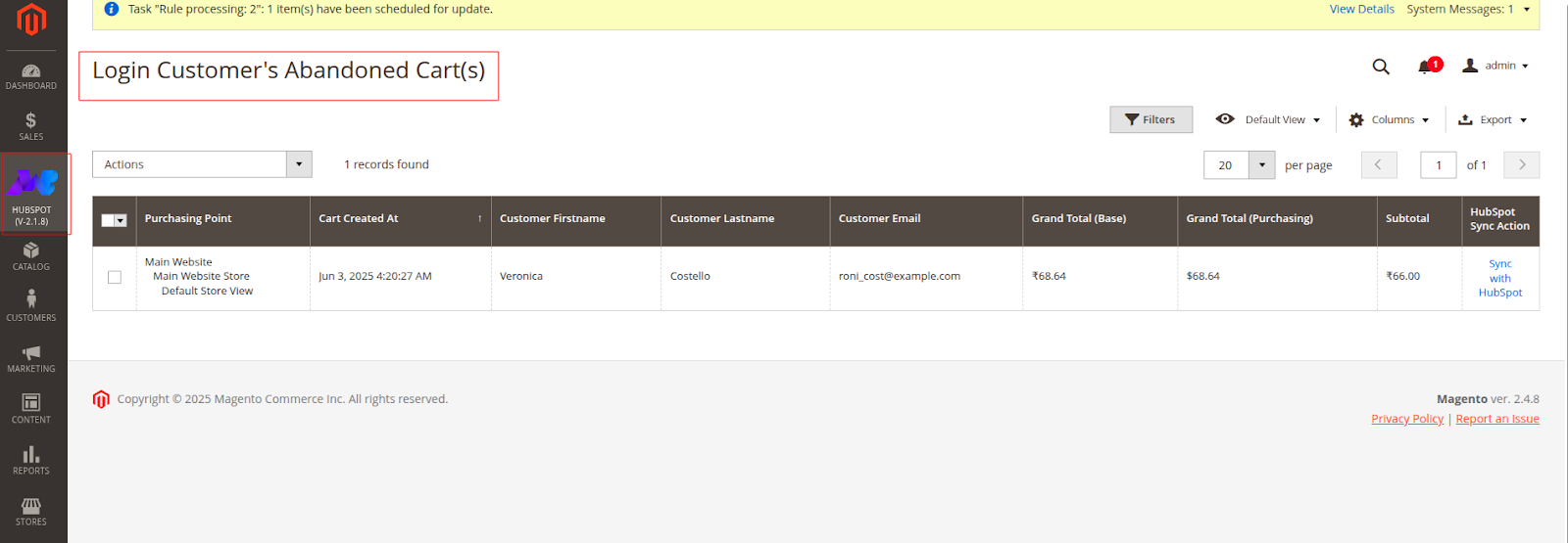 abandoned cart login customers