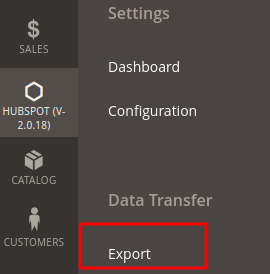 for export settings