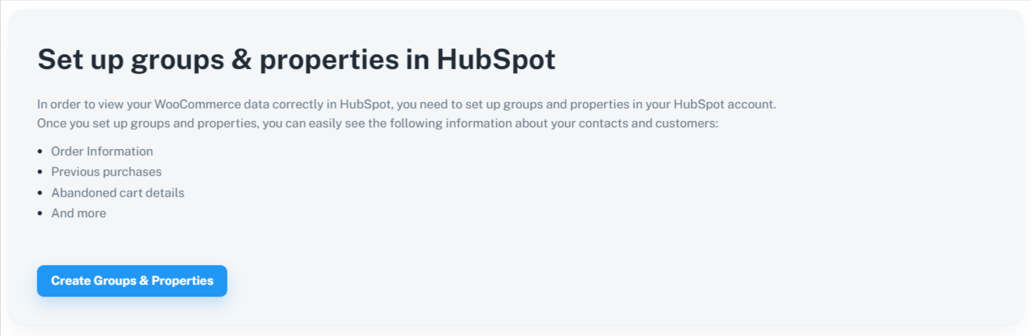 Set up your groups and properties