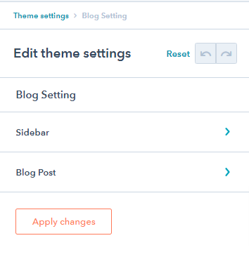 blog settings