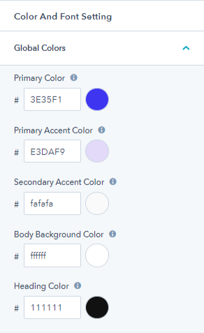 Color and font setting
