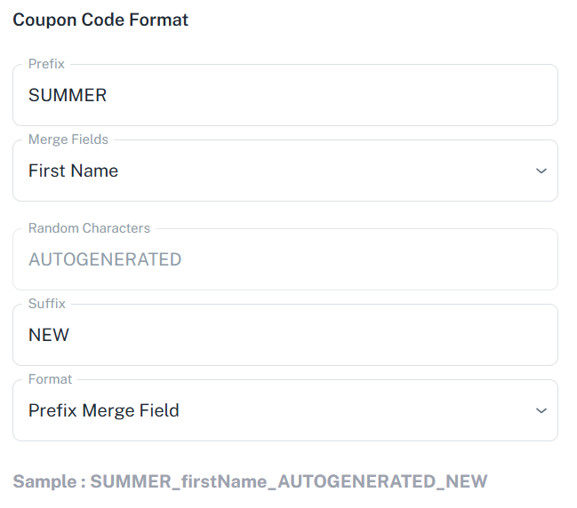 create coupon rule format