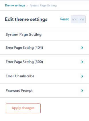 system page setting