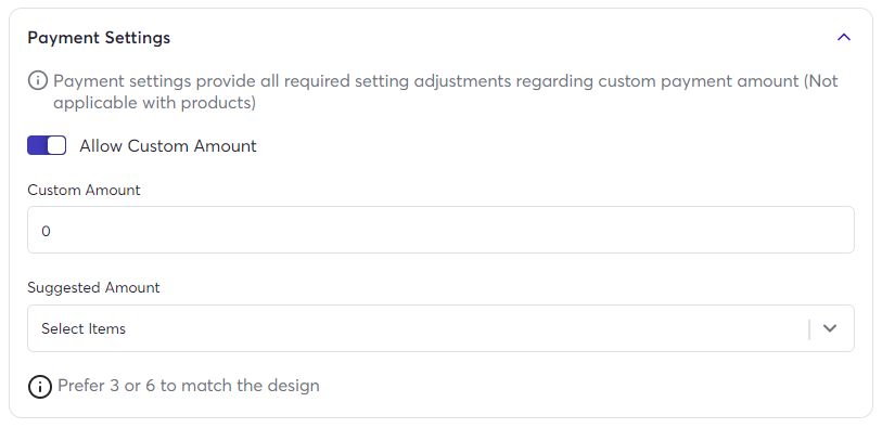 payment setting forms 