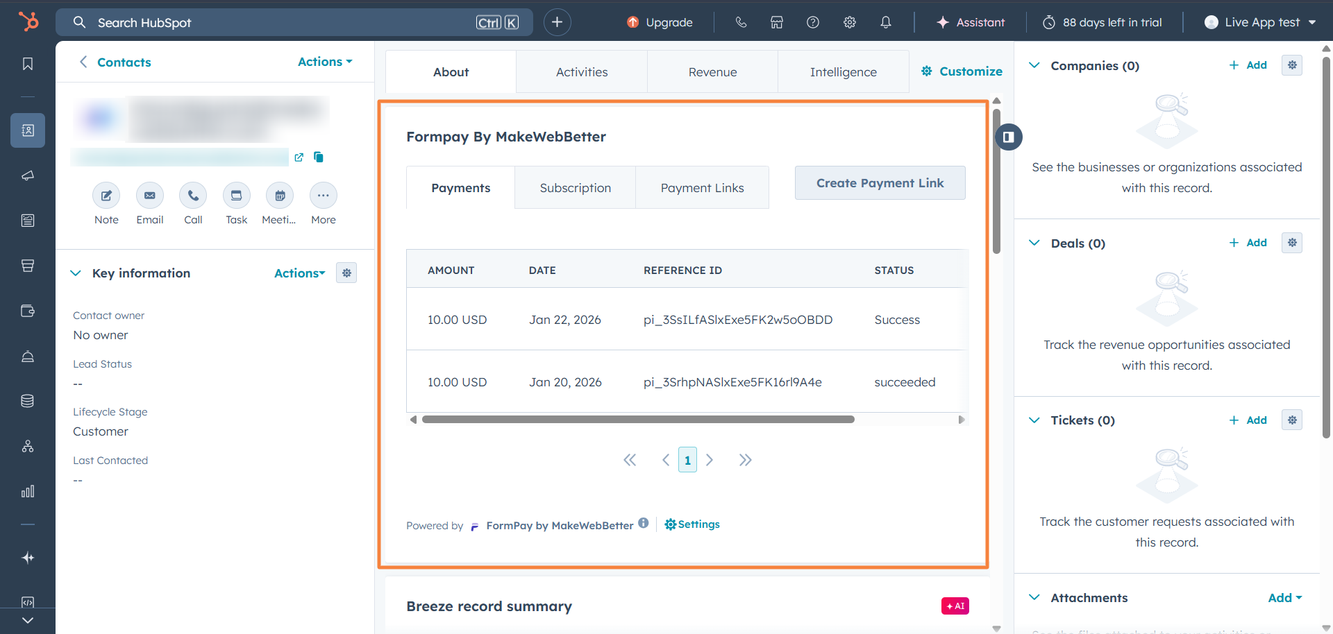 formpay app card - payment link