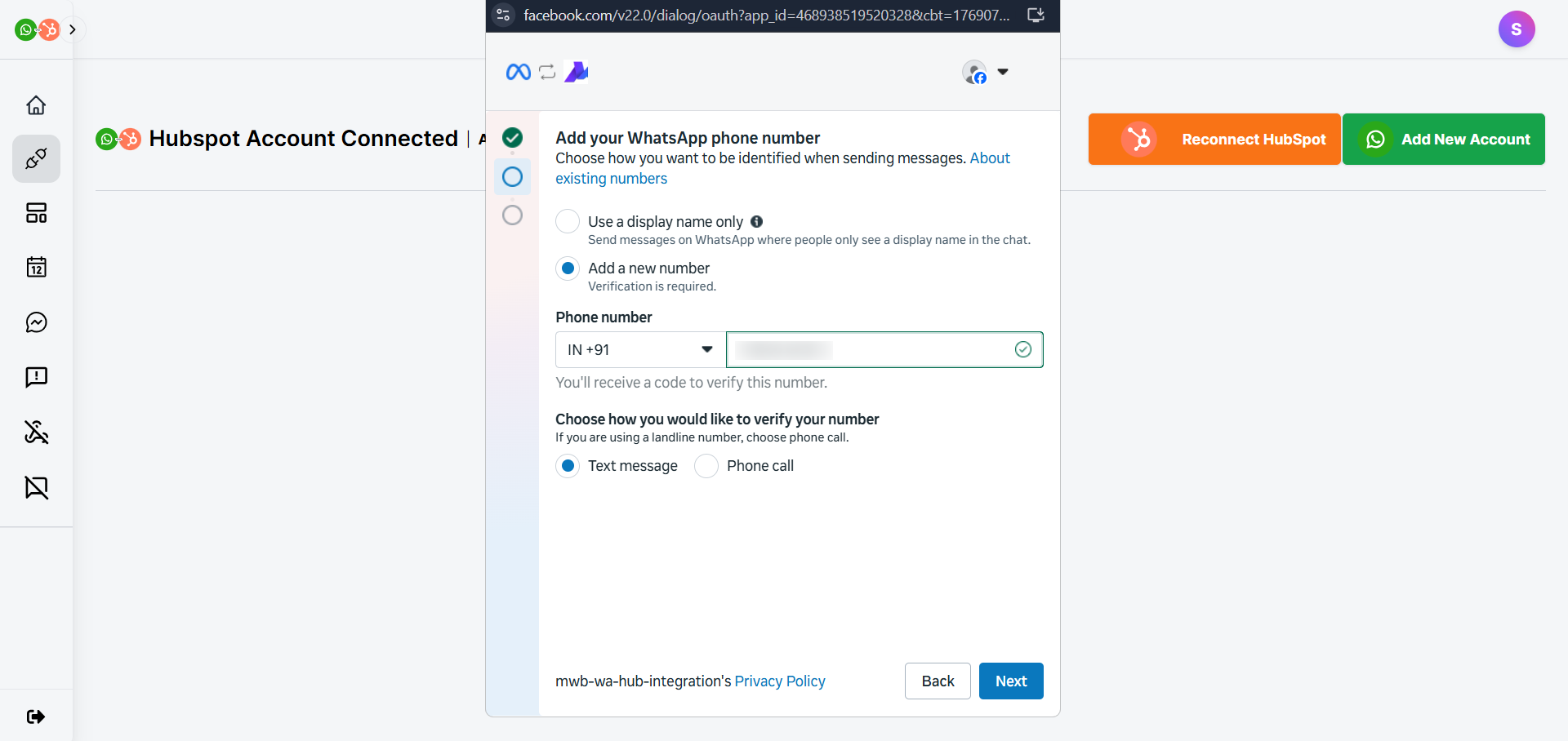 connect whatsapp new account - facebook number 1