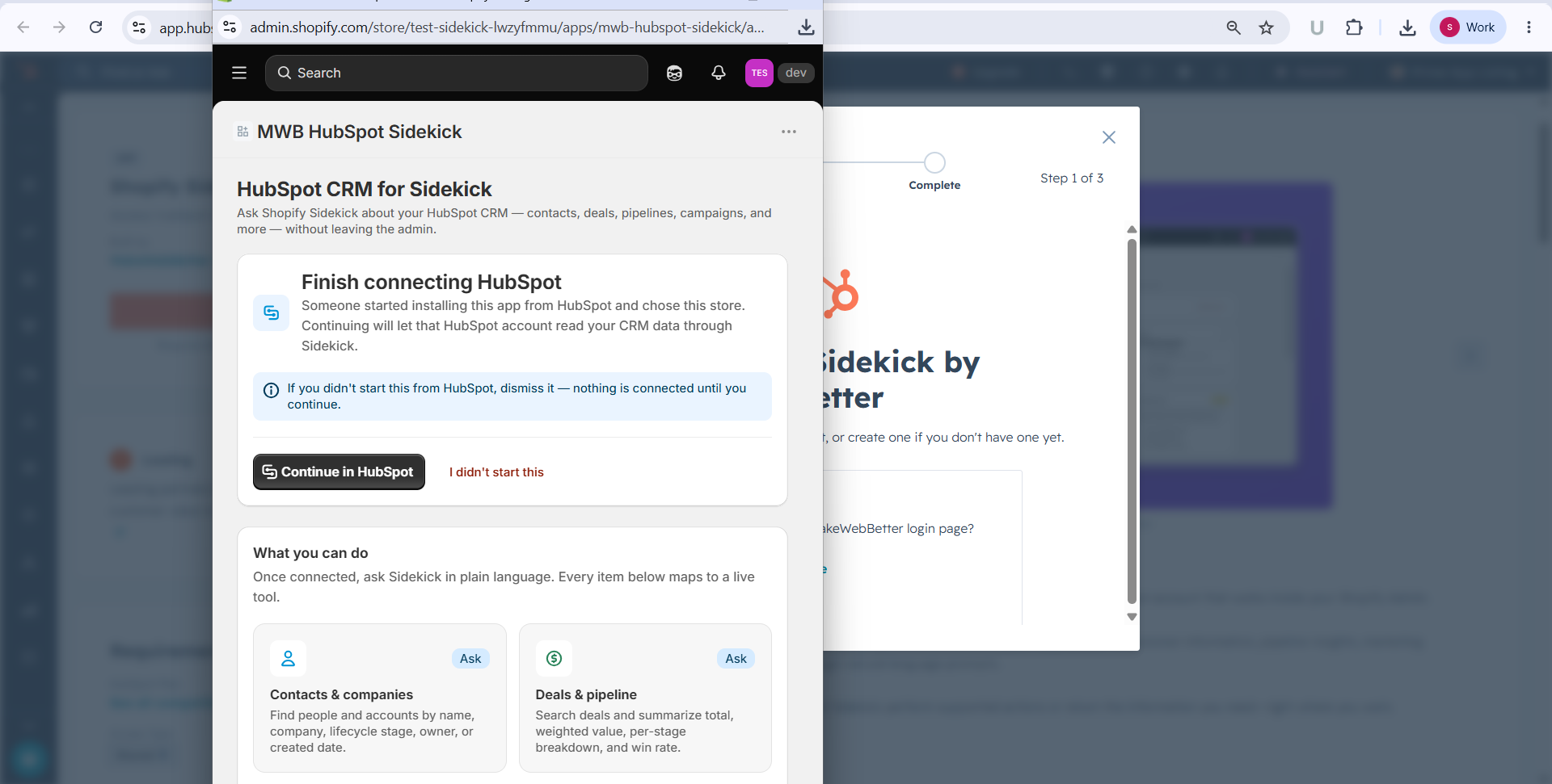 Connect HubSpot to Shopify Store