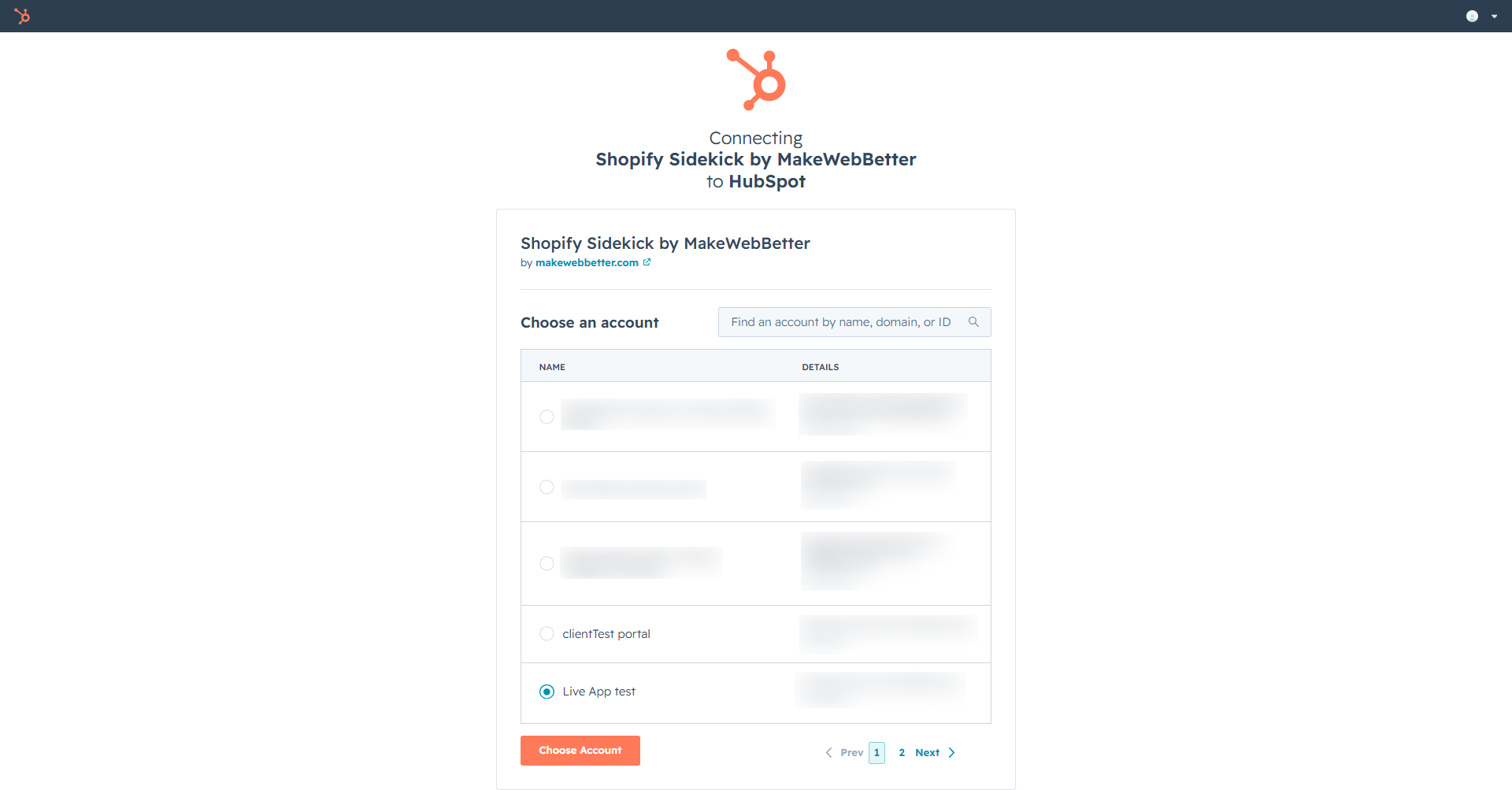 connect hubspot portal to shopify sidekick
