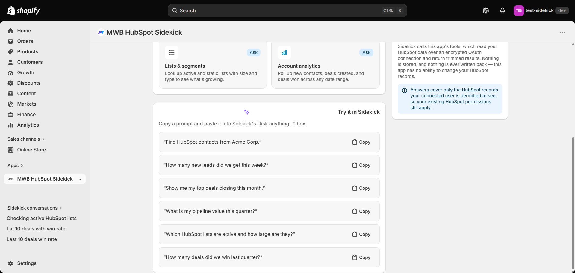 sidekick prompts for quicker AI insights